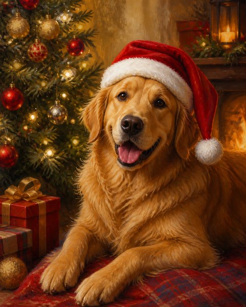 Christmas pet portrait