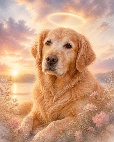 Pet memorial portrait
