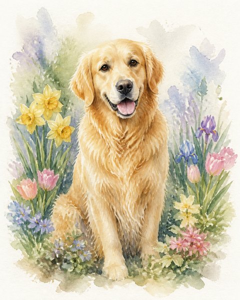 Watercolor pet portrait